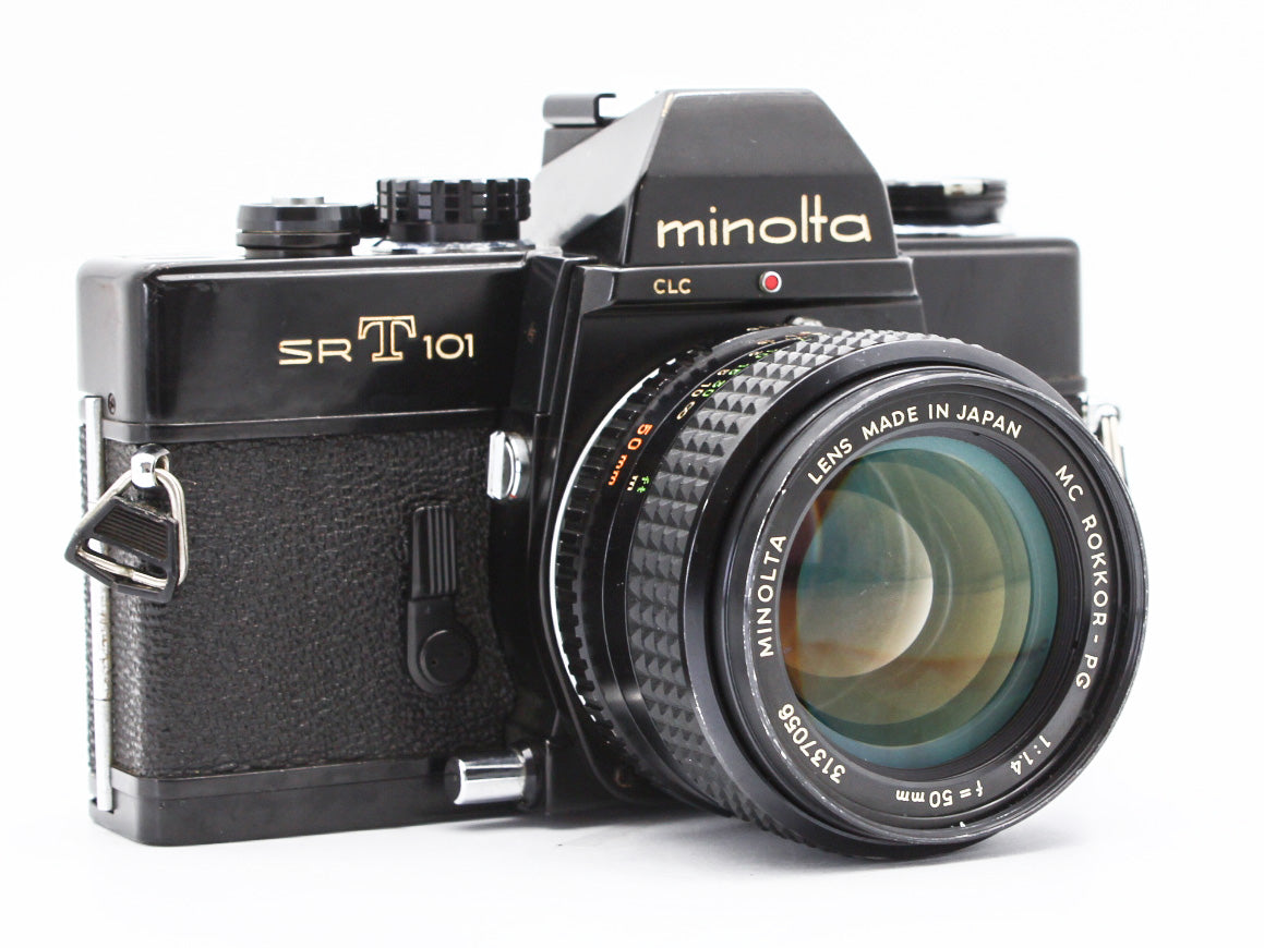 Minolta SRT 101 Black Film Camera MC Rokkor-PG 50mm f/1.4 Lens JAPAN【VeryGood】