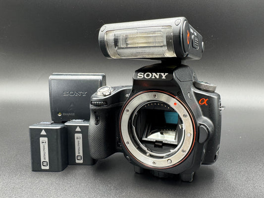 SONY Alpha A SLT-A55V Digital SLR Camera Flash Battery JAPANESE Mode Only【Exc+4】
