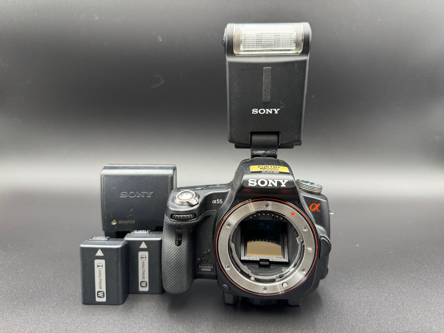 SONY Alpha A SLT-A55V Digital SLR Camera Flash Battery JAPANESE Mode Only【Exc+4】