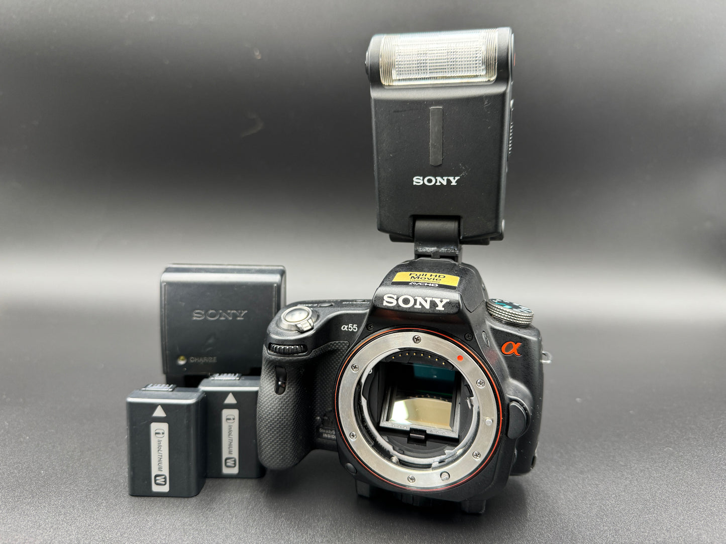 SONY Alpha A SLT-A55V Digital SLR Camera Flash Battery JAPANESE Mode Only【Exc+4】