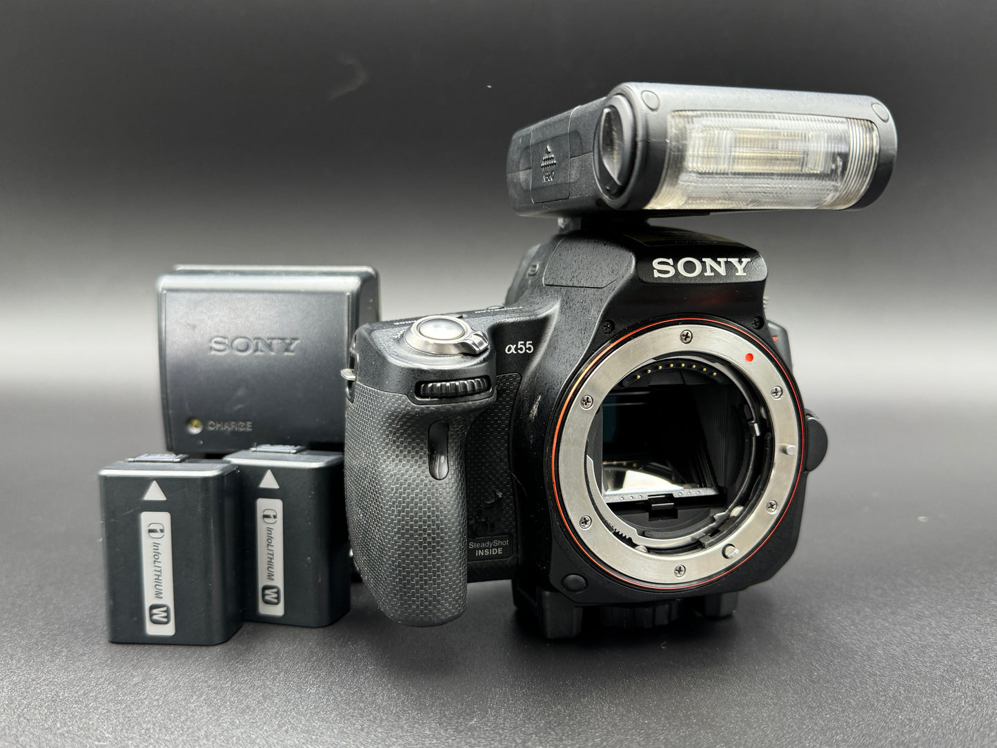 SONY Alpha A SLT-A55V Digital SLR Camera Flash Battery JAPANESE Mode Only【Exc+4】