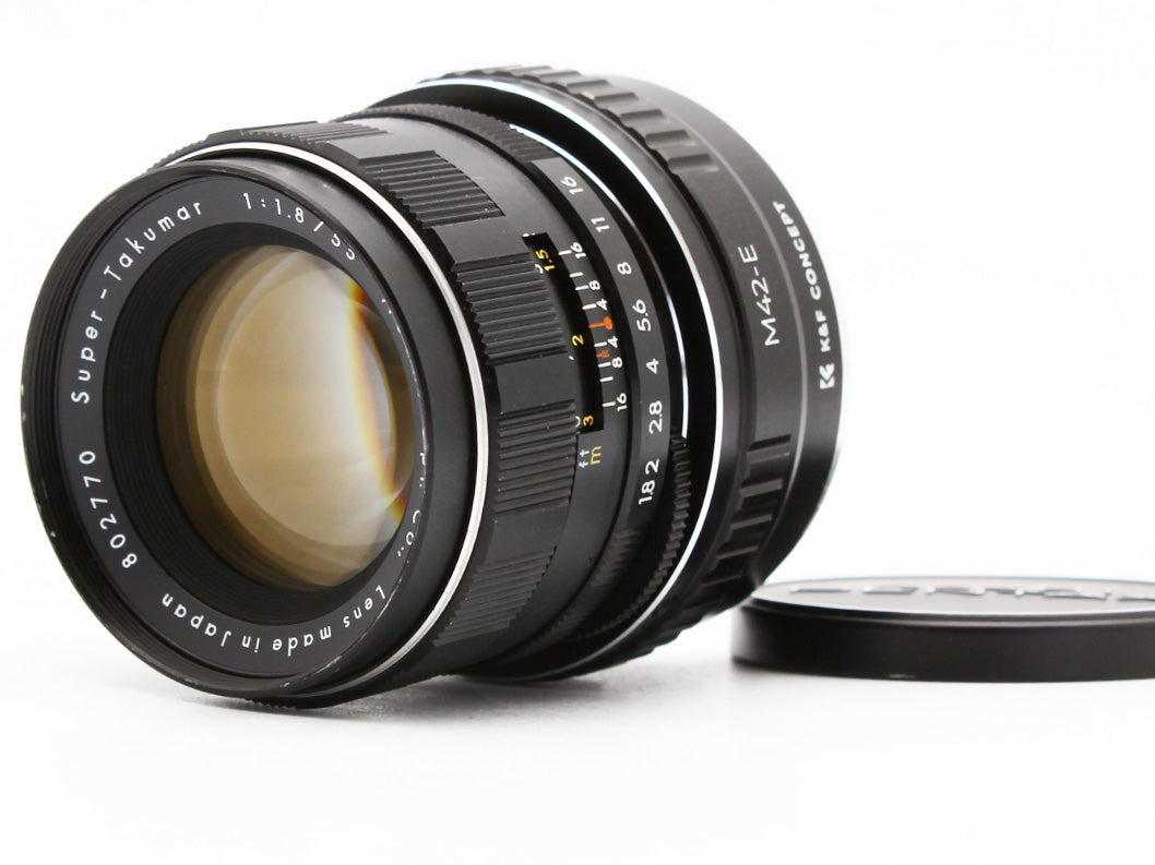 PENTAX Super-Takumar 55mm f/1.8 Lens M42-E Mount Adapter for Sony JAPAN【Exc+4】