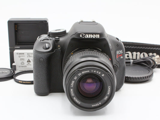 Canon EOS Kiss X5 DSLR Camera EF35-80mm f/4-5.6 III Zoom Lens from JAPAN 【Exc+4】