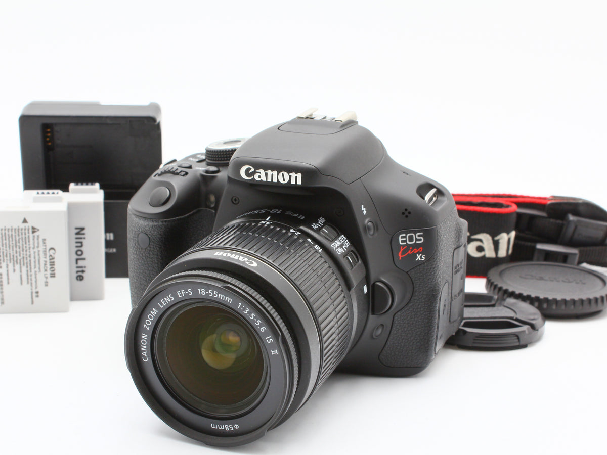 Canon EOS Kiss X5 DSLR Camera EF-S 18-55mm f/3.5-5.6 IS ⅡLens from JAPAN【Exc+3】