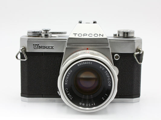 Topcon Unirex Silver 35mm SLR Film Camera UV Topcor 50mm f/2 Lens【Exc+3】