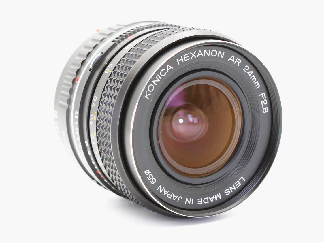 Konica Hexanon AR 24mm f/2.8 MF Lens adapter AR to Sony E mount JAPAN【Exc+5】