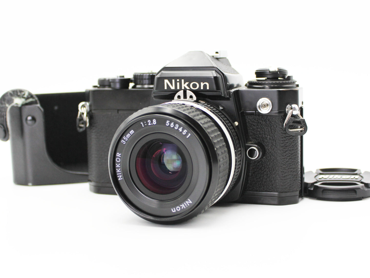 Nikon FE Black 35mm Film Camera Ai-s Nikkor Nikkor35mm F/2.8 Lens from JAPAN【Exc+3】