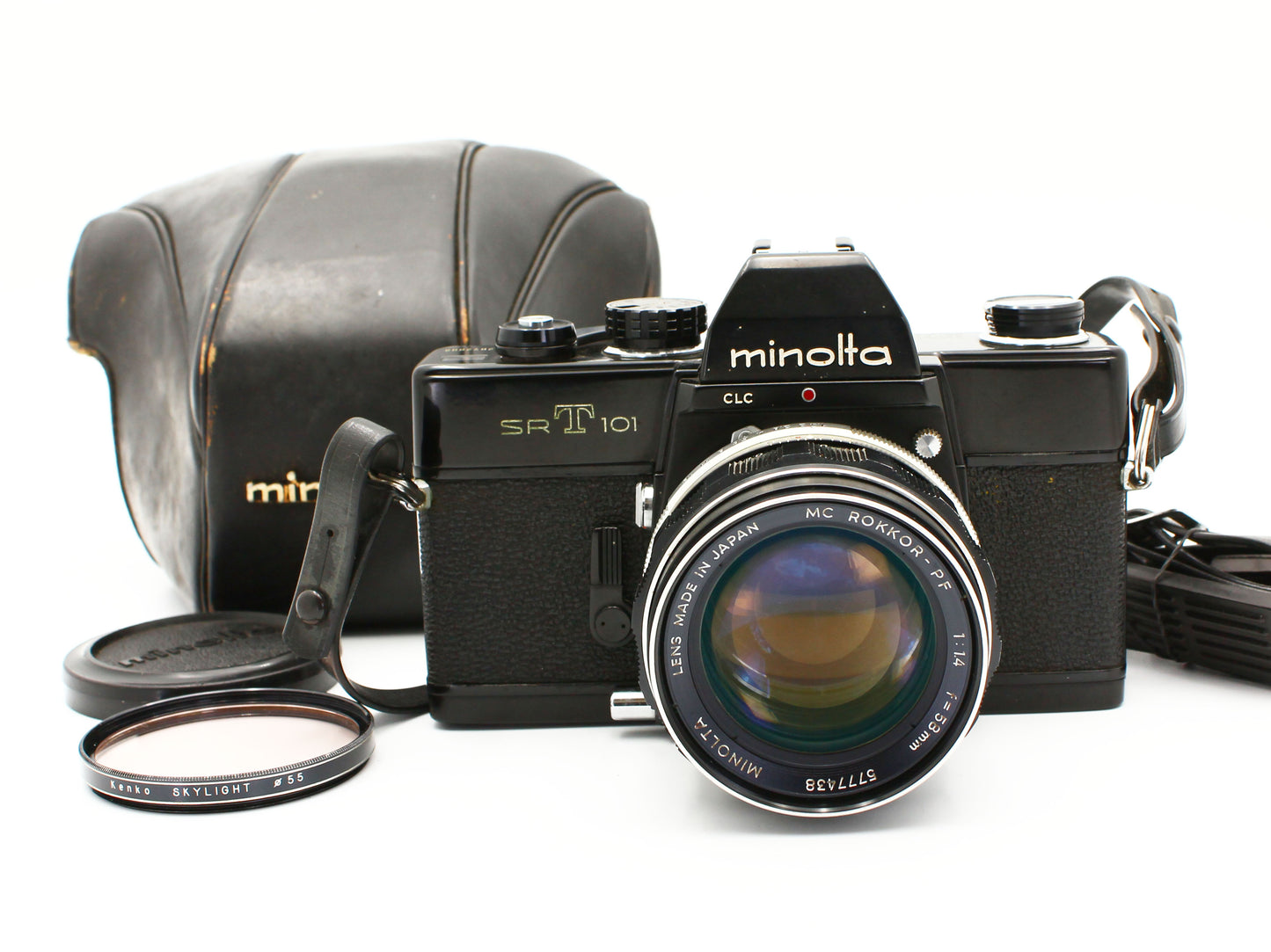 Minolta SR-T 101 Film Camera Black MC Rokkor PF 58mm f/1.4 Lens JAPAN【VeryGood】