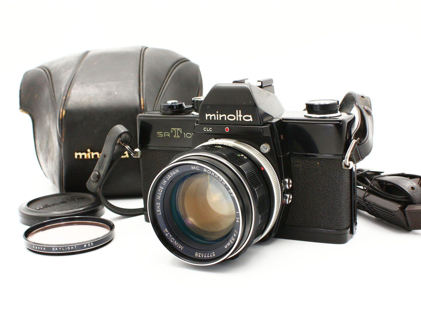 Minolta SR-T 101 Film Camera Black MC Rokkor PF 58mm f/1.4 Lens JAPAN【VeryGood】