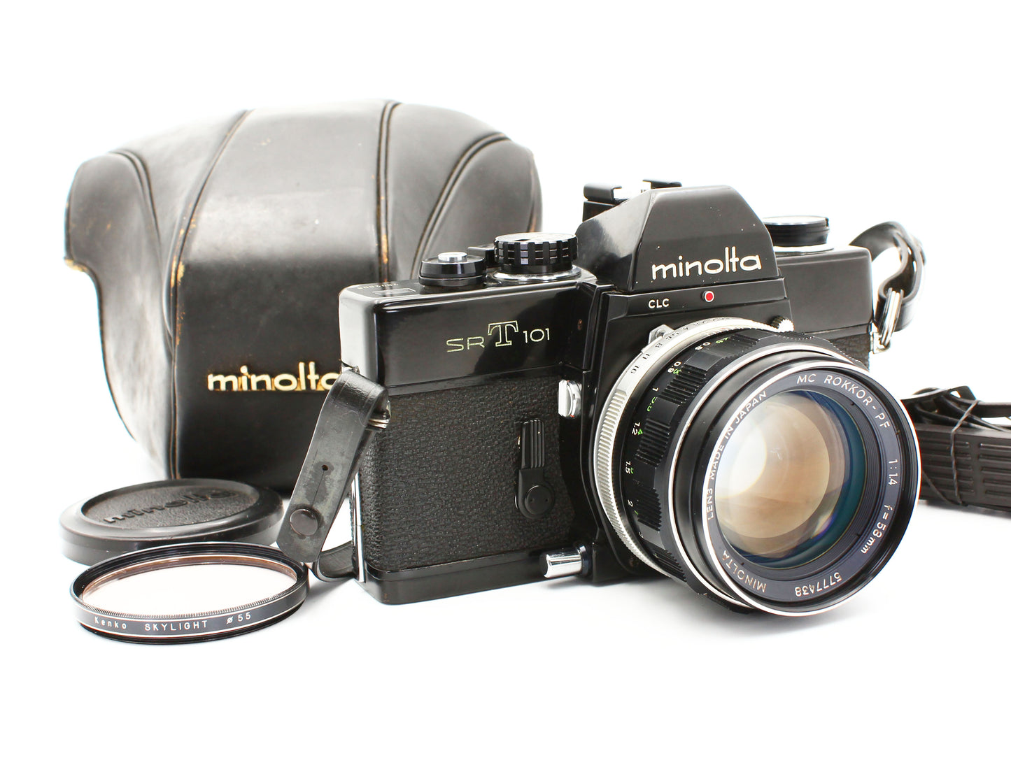 Minolta SR-T 101 Film Camera Black MC Rokkor PF 58mm f/1.4 Lens JAPAN【VeryGood】