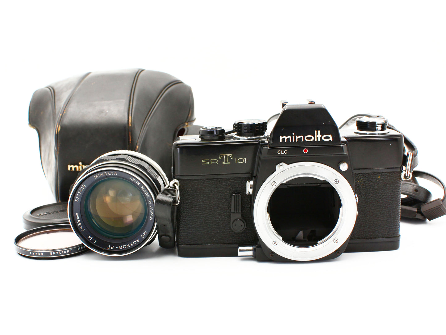 Minolta SR-T 101 Film Camera Black MC Rokkor PF 58mm f/1.4 Lens JAPAN【VeryGood】