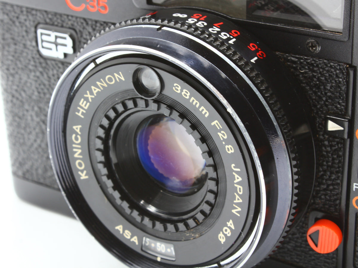 KONICA C35 EF 35mm Film Camera Hexanon 38mm f/2.8 Lens from JAPAN【VeryGood】