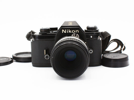 Nikon EM 35mm Film Camera Micro NIKKOR 55mm f/2.8 Ai-s Lens【Very Good】