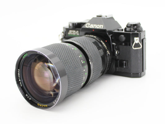 Canon AE-1 PROGRAM SLR Camera Black SUN ZOOM 35-140㎜ f/3.5 MACRO JAPAN 【Exc+3】