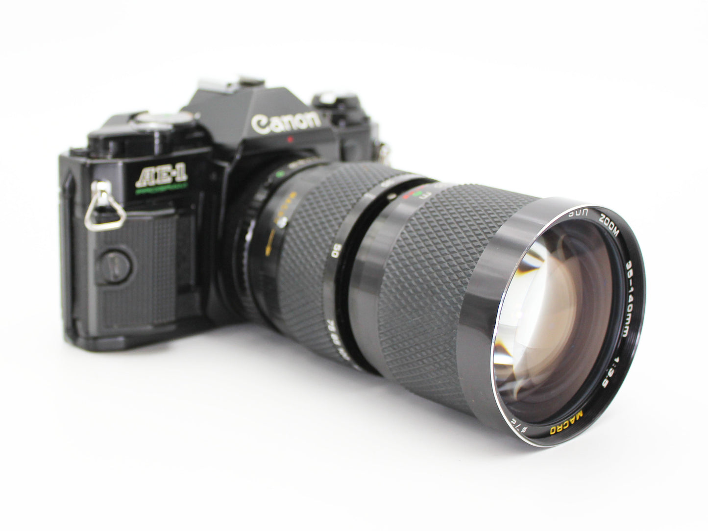 Canon AE-1 PROGRAM SLR Camera Black SUN ZOOM 35-140㎜ f/3.5 MACRO JAPAN 【Exc+3】