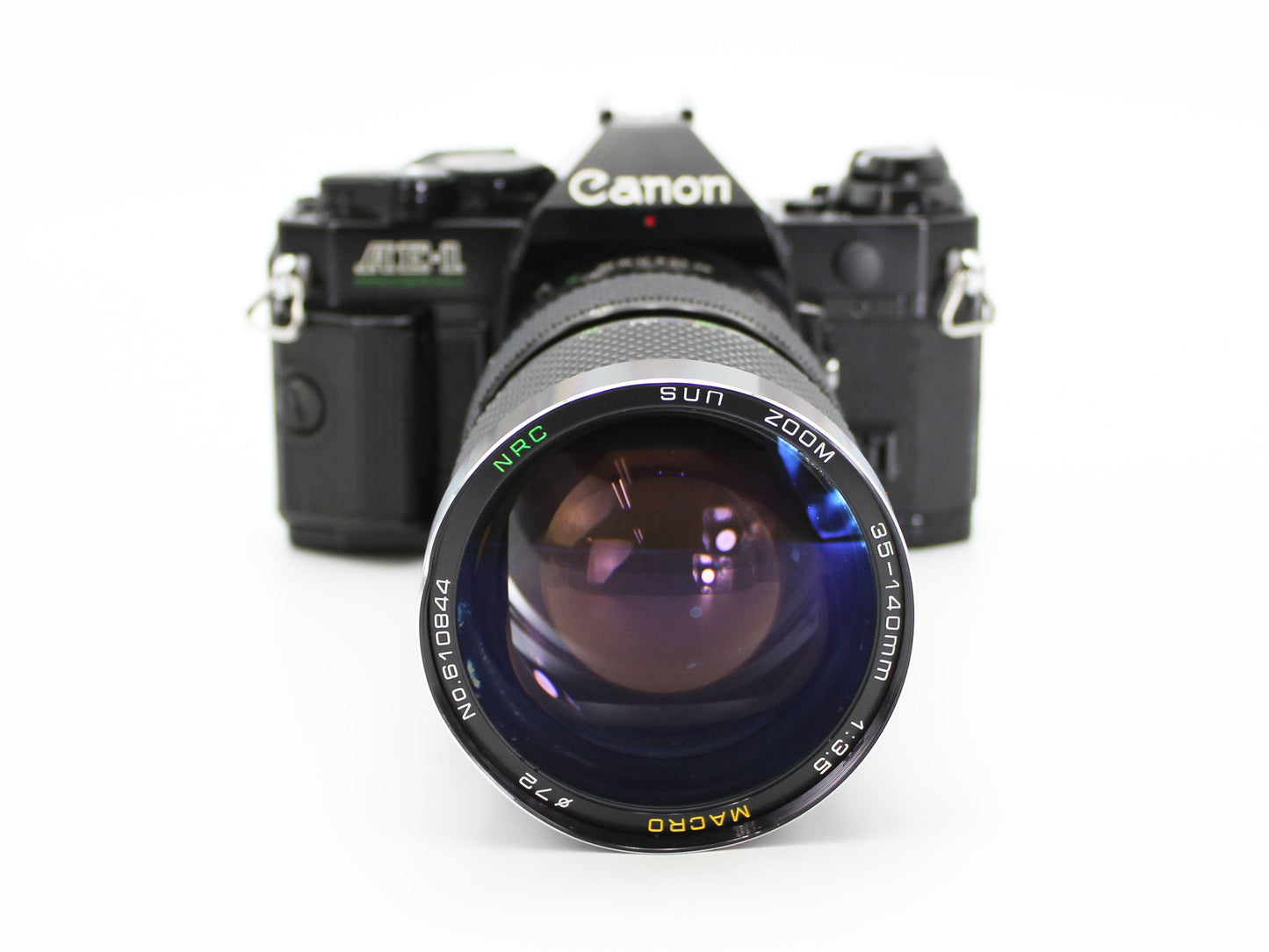 Canon AE-1 PROGRAM SLR Camera Black SUN ZOOM 35-140㎜ f/3.5 MACRO JAPAN 【Exc+3】