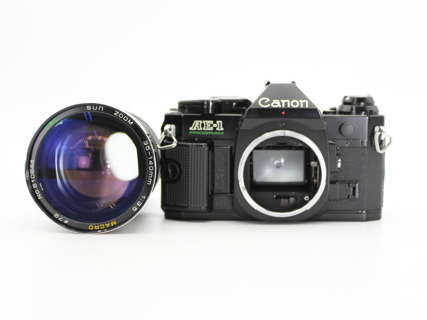 Canon AE-1 PROGRAM SLR Camera Black SUN ZOOM 35-140㎜ f/3.5 MACRO JAPAN 【Exc+3】