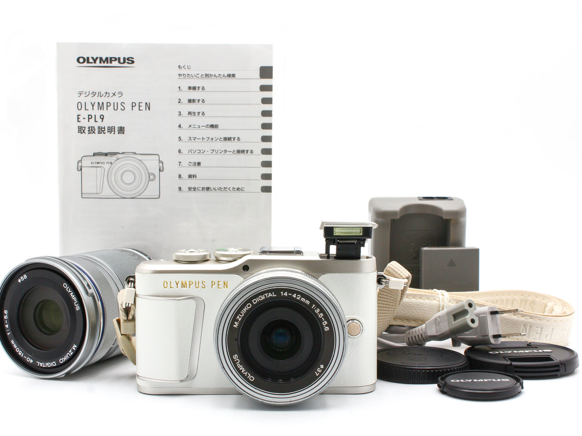 OLYMPUS PEN E-PL9 Digital Camera 14-42mm f/3.5-5.6 40-150mm f/4-5.6 Lens【Exc+4】
