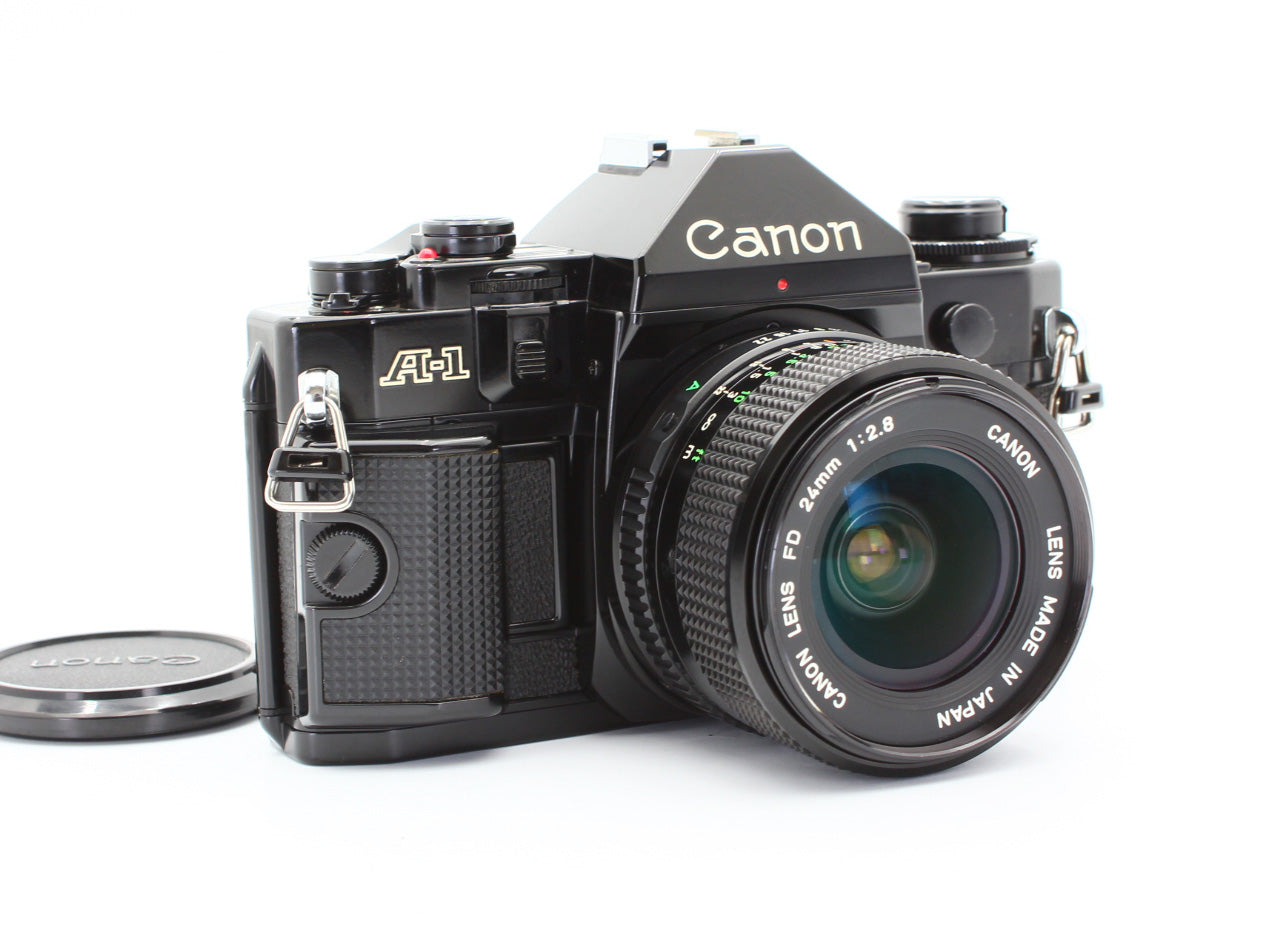 Canon A-1 35mm SLR Film Camera New FD NFD 24mm f/2.8 MF Lens from JAPAN【As-is】