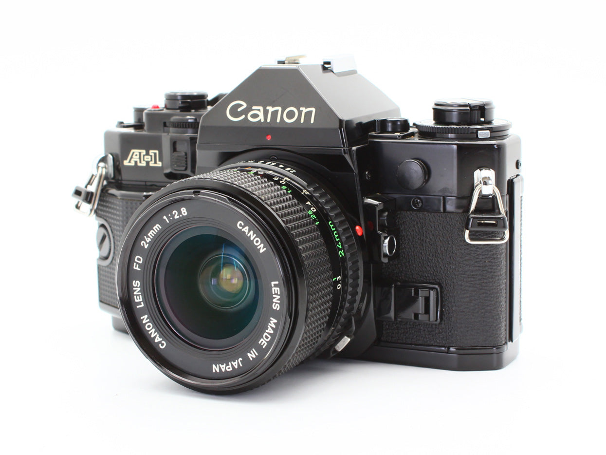 Canon A-1 35mm SLR Film Camera New FD NFD 24mm f/2.8 MF Lens from JAPAN【As-is】