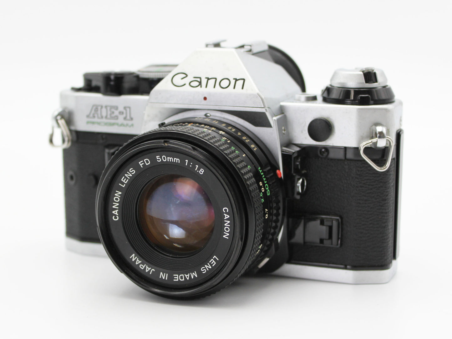 Canon AE-1 PROGRAM SLR Camera Canon New FD 50mm f/1.8 Lens from JAPAN【Exc+3】