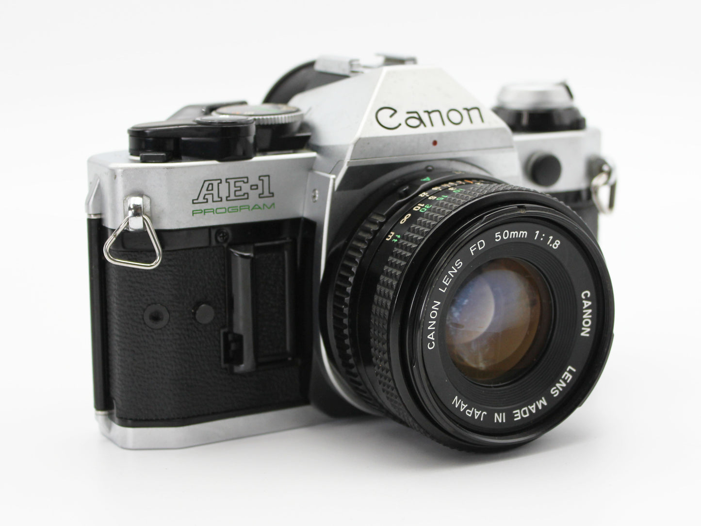 Canon AE-1 PROGRAM SLR Camera Canon New FD 50mm f/1.8 Lens from JAPAN【Exc+3】