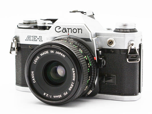 Canon AE-1 35mm SLR Film Camera NewFD 35mm f/2.8 Lens from JAPAN【Exc+4】