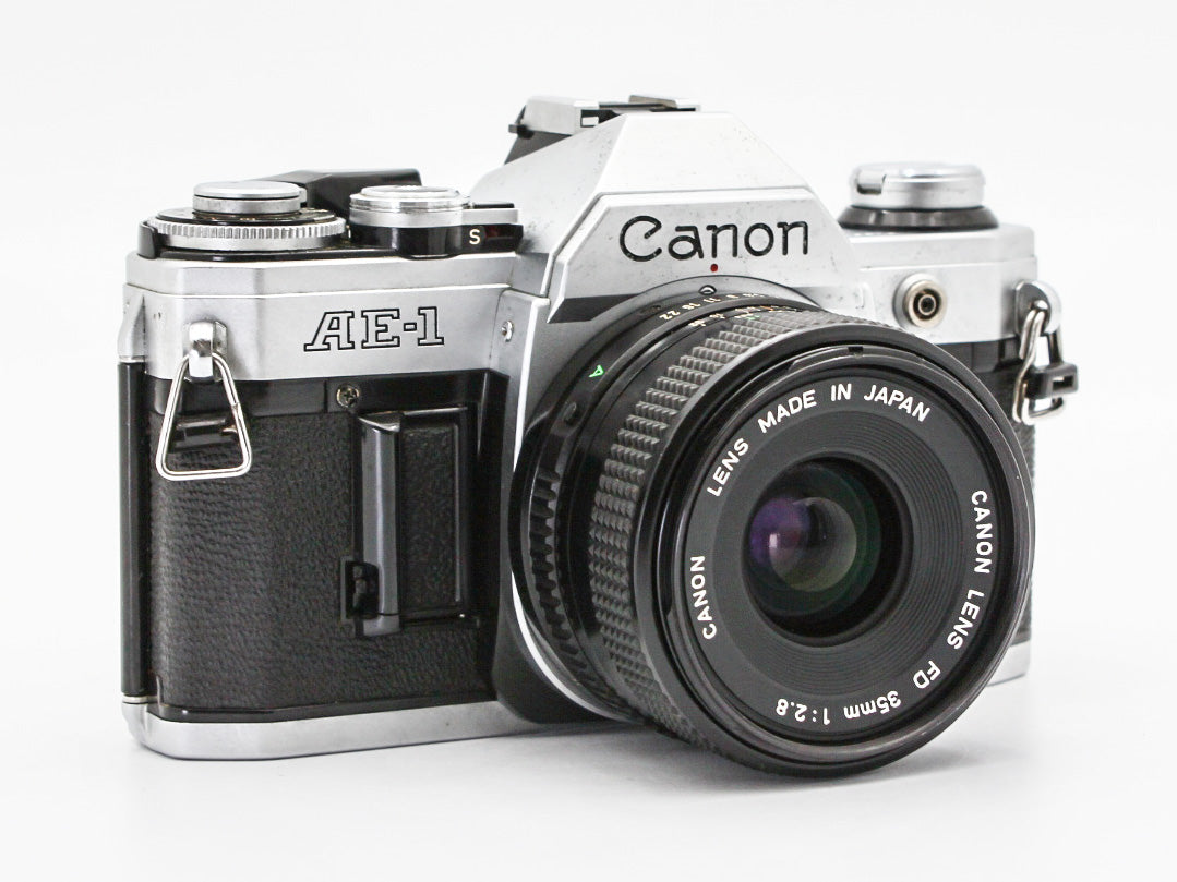 Canon AE-1 35mm SLR Film Camera NewFD 35mm f/2.8 Lens from JAPAN【Exc+4】