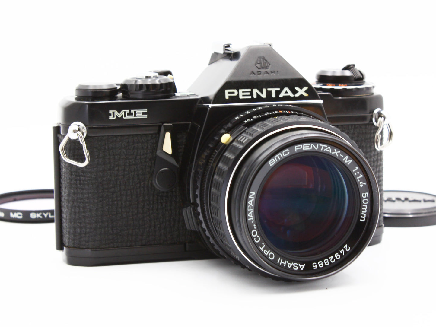 PENTAX ME Black SLR Film Camera SMC Pentax-M 50mm f/1.4 Lens JAPAN【Very Good】