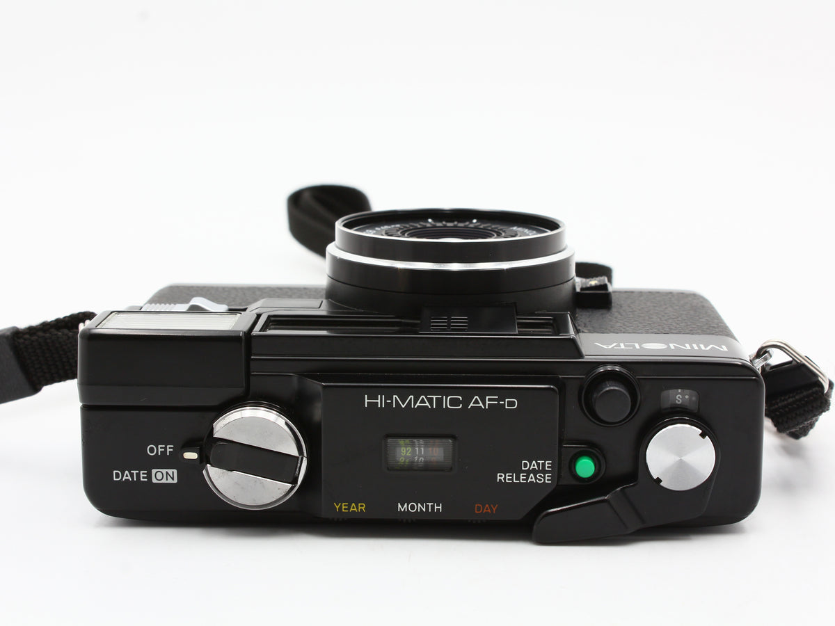 MINOLTA HI-MATIC AF-D Black 35mm Film Camera 38mm f/2.8 Lens from JAPAN【Exc+5】