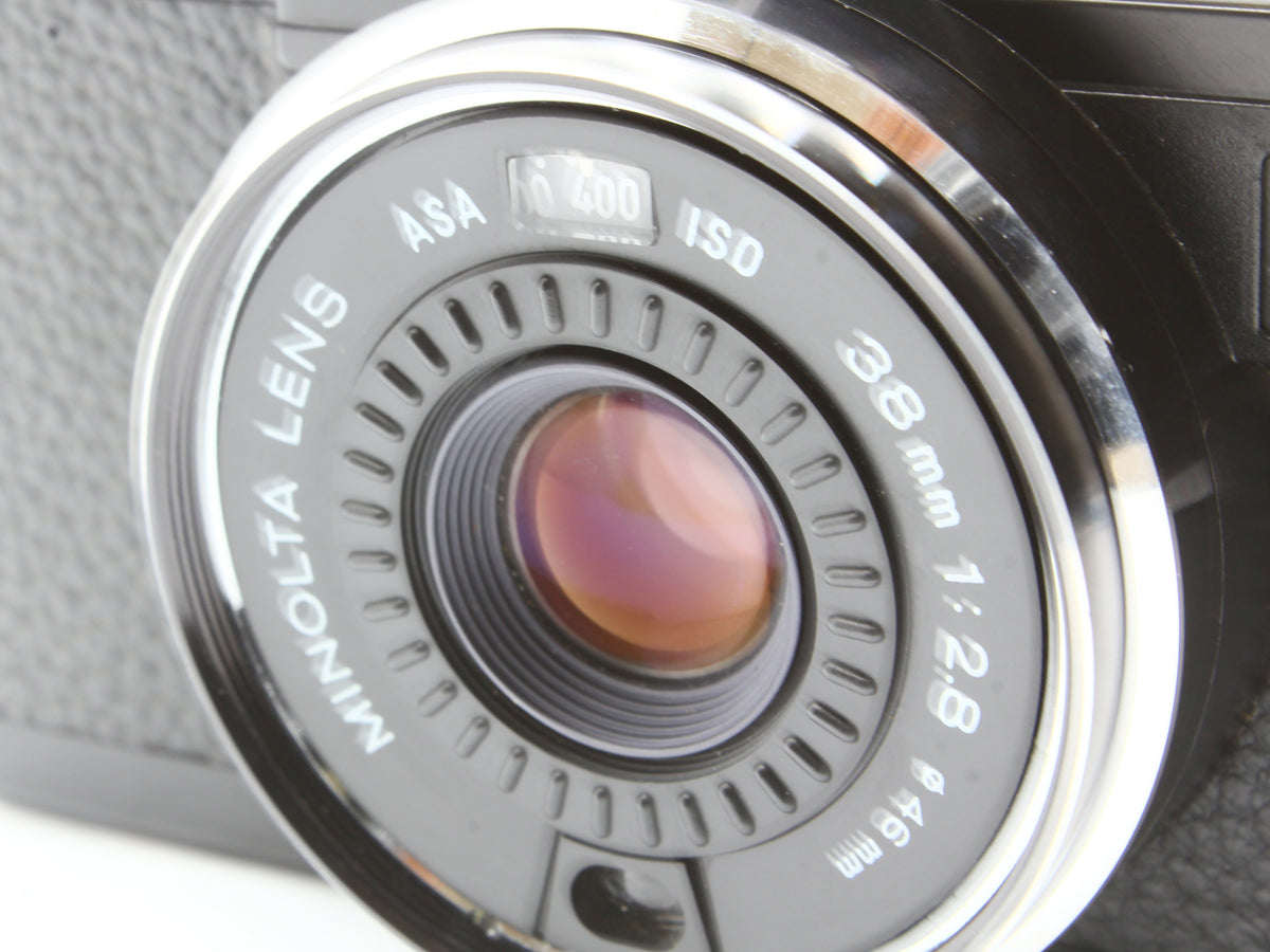 MINOLTA HI-MATIC AF-D Black 35mm Film Camera 38mm f/2.8 Lens from JAPAN【Exc+5】