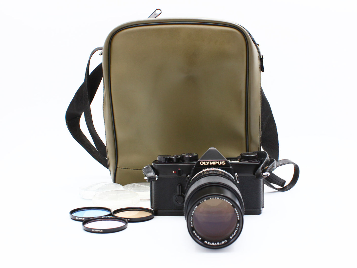 Olympus OM-1 Black Film Camera ZUIKO AUTO-ZOOM 75-150mm f/4 Lens【Very Good】
