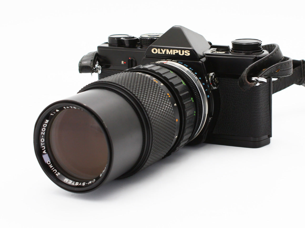 Olympus OM-1 Black Film Camera ZUIKO AUTO-ZOOM 75-150mm f/4 Lens【Very Good】