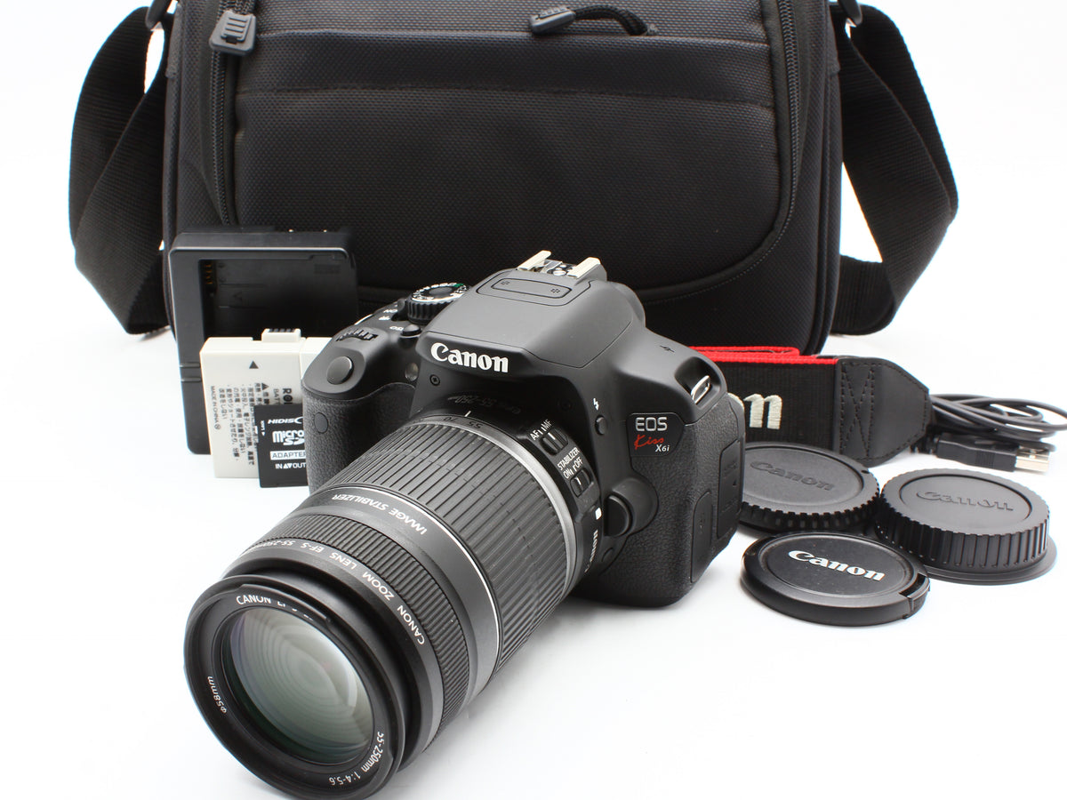 Canon EOS Kiss X6i DSLR Camera EF-S 55-250mm IS Lens from JAPAN【Exc+3】