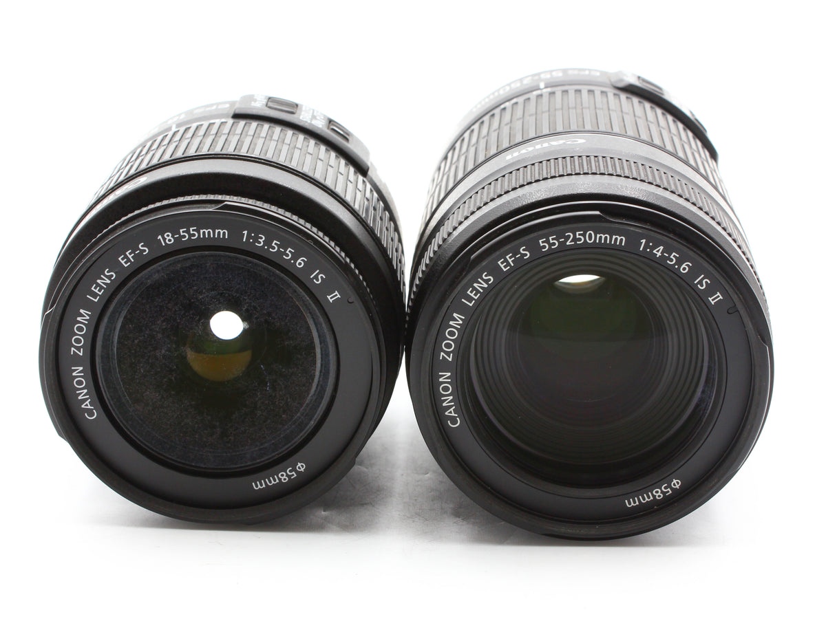 Canon EOS Kiss X50 DSLR Camera EF-S 18-55mm 55-250mm IS Lens 【Exc+3】