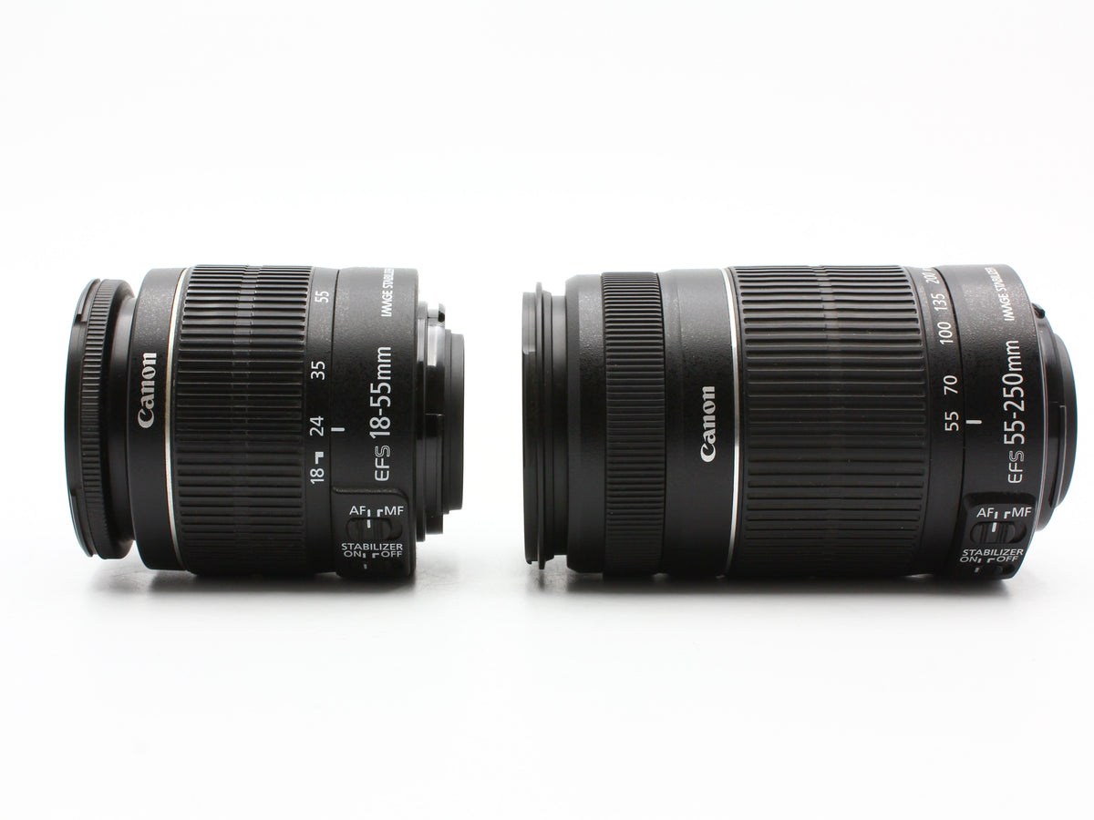 Canon EOS Kiss X50 DSLR Camera EF-S 18-55mm 55-250mm IS Lens 【Exc+3】