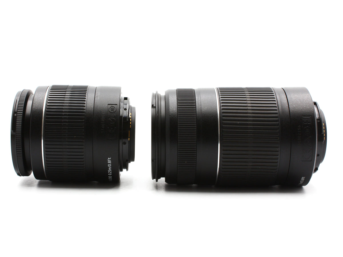 Canon EOS Kiss X50 DSLR Camera EF-S 18-55mm 55-250mm IS Lens 【Exc+3】
