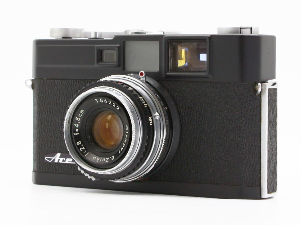 Olympus ACE 35mm Film Camera E.Zuiko 45mm f/2.8  Repainted Black JAPAN【Exc+4】