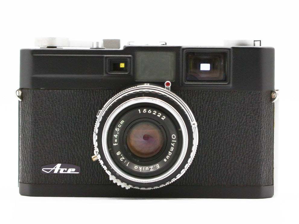 Olympus ACE 35mm Film Camera E.Zuiko 45mm f/2.8  Repainted Black JAPAN【Exc+4】