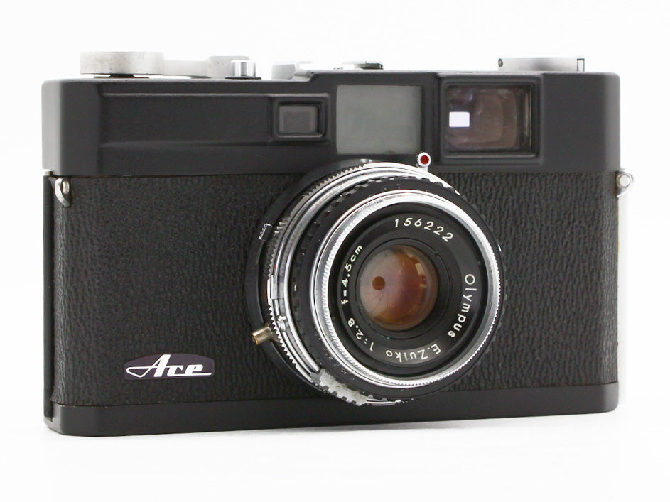 Olympus ACE 35mm Film Camera E.Zuiko 45mm f/2.8  Repainted Black JAPAN【Exc+4】