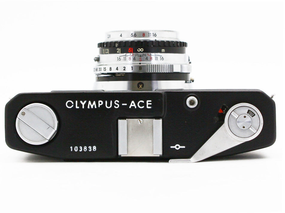 Olympus ACE 35mm Film Camera E.Zuiko 45mm f/2.8  Repainted Black JAPAN【Exc+4】