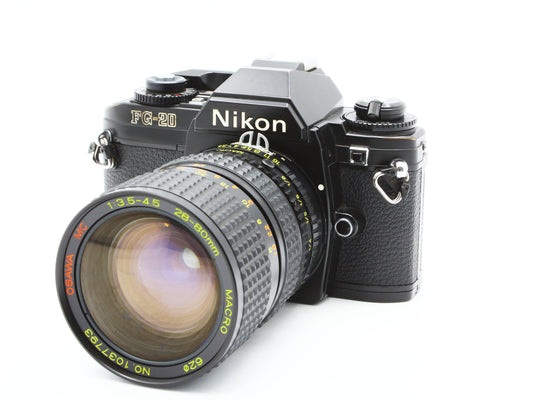Nikon FG-20 SLR Camera OSAWA 28-80mm f/3.5-4.5 Ai Zoom Lens from JAPAN【Exc+3】