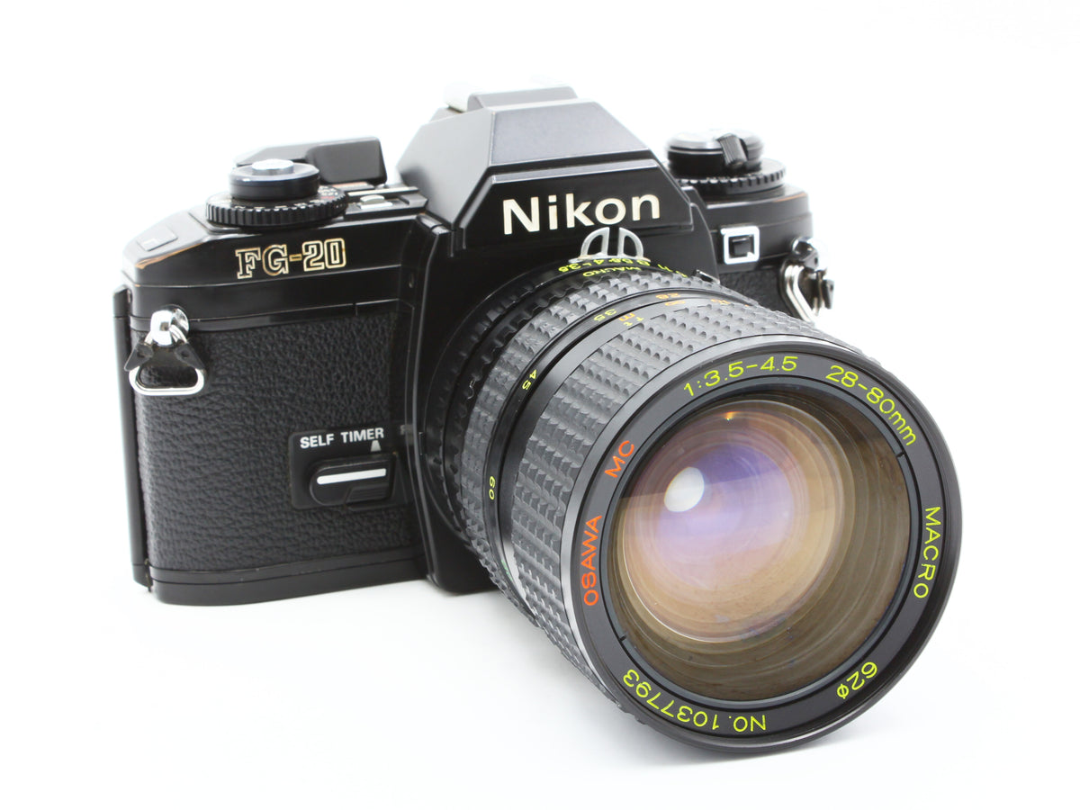 Nikon FG-20 SLR Camera OSAWA 28-80mm f/3.5-4.5 Ai Zoom Lens from JAPAN【Exc+3】