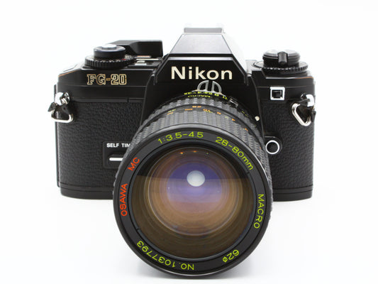 Nikon FG-20 SLR Camera OSAWA 28-80mm f/3.5-4.5 Ai Zoom Lens from JAPAN【Exc+3】
