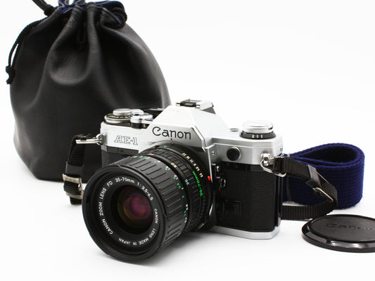 CANON AE-1 SLR Film Camera NFD NewFD 35-70mm f/3.5-4.5 Lens from JAPAN【Exc+4】