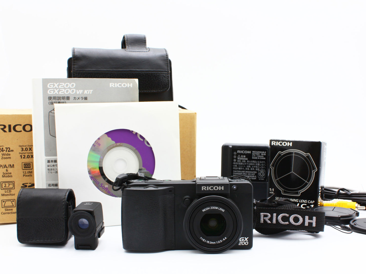 RICOH GX200 Black 12.1MP Compact Digital Camera 3x Zoom Lens JAPAN 【Exc+4】