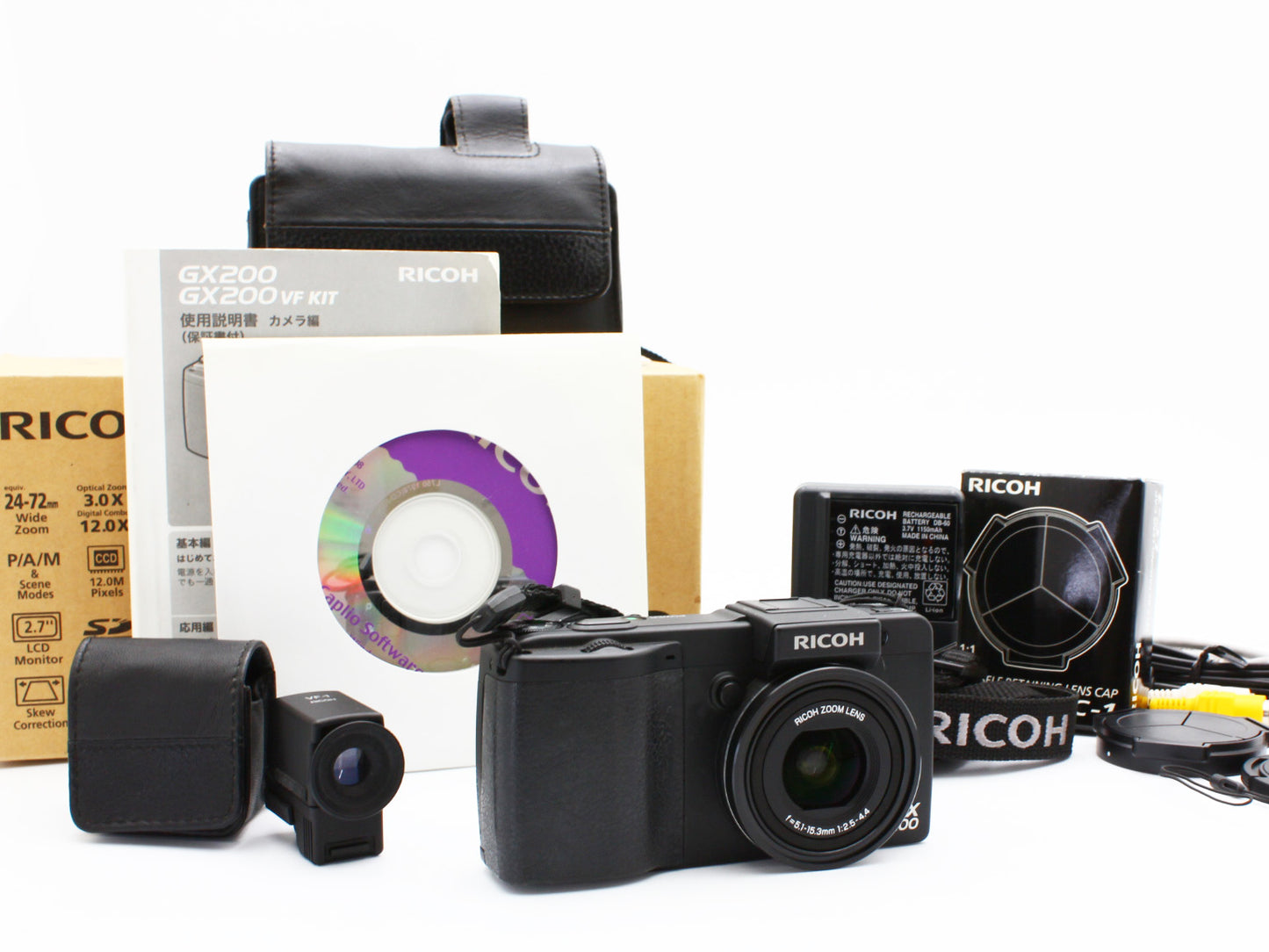 RICOH GX200 Black 12.1MP Compact Digital Camera 3x Zoom Lens JAPAN 【Exc+4】