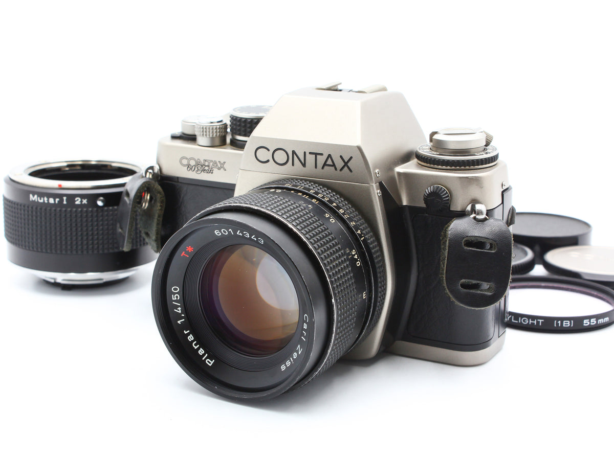 CONTAX S2 60 Years SLR Film Camera 50mm F1.4 2x Converter from JAPAN【Exc+3】