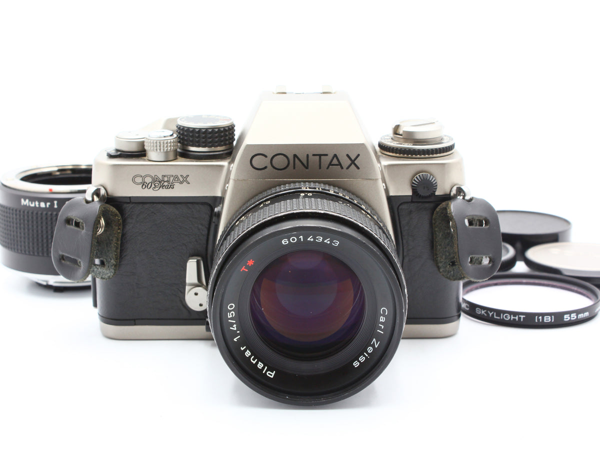 CONTAX S2 60 Years SLR Film Camera 50mm F1.4 2x Converter from JAPAN【Exc+3】