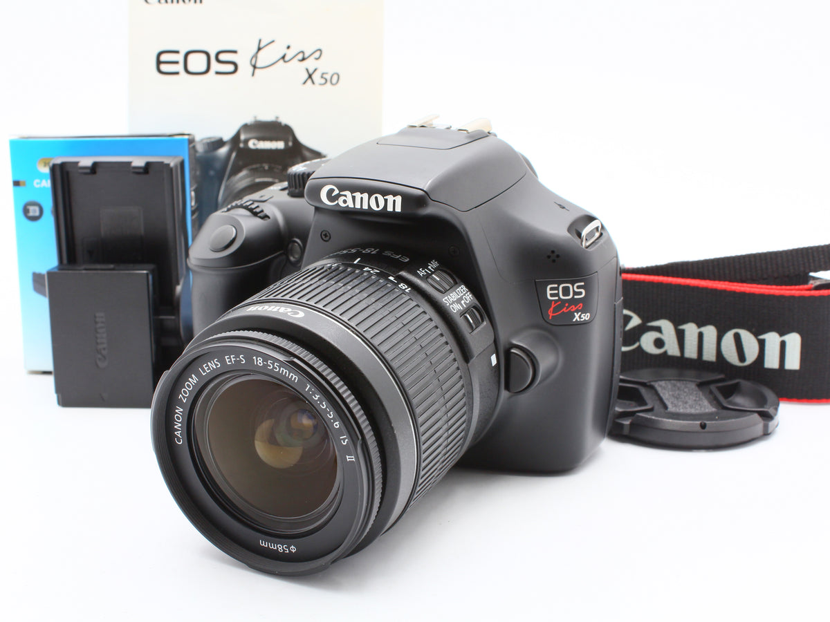 Canon Kiss X50 DSLR Camera EF-S 18-55mm f/3.5-5.6 IS ⅡLens from JAPAN【Exc+4】